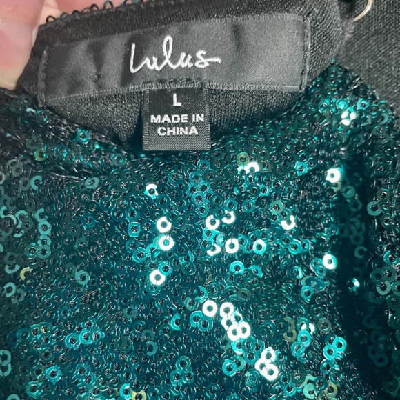 Women’s Lulus Sequin Green Size Large - Picture 3 of 3